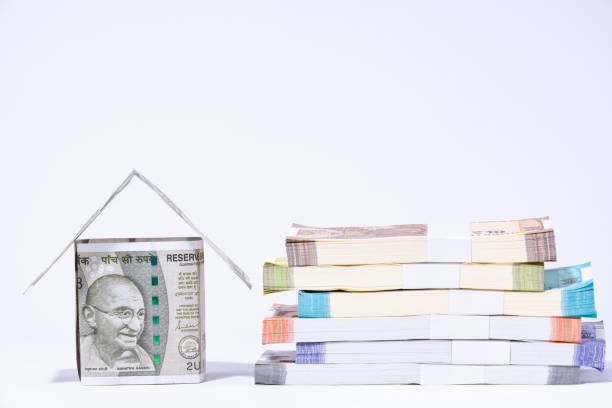 Indian currency notes stock photo