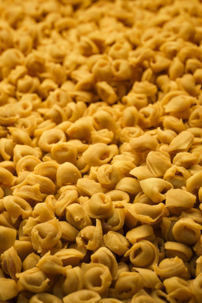 Traditional handmade tortellini from Bologna in close up