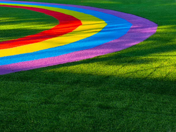 istock Vibrant Multicolored Running Track for Kid Sports Activities 2184883785