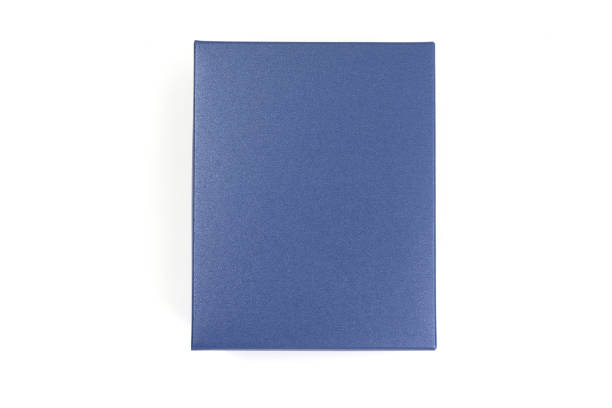istock Top view, dark blue gift box isolated on a white background. 2184885634