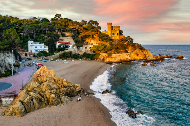The Beach of Lloret de Mar at Sunset, Spain