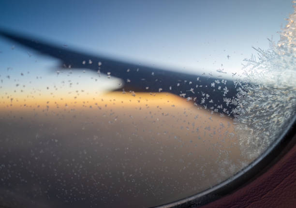 istock Ice crystals on an airplane window. 2184896940