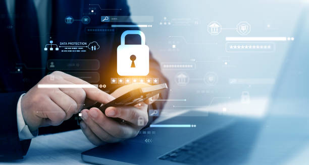istock Confidential Datum information privacy.Protecting herself from cyber attacks and personal data.Cyber security network.Cyber security protection concept.Data protection concept. 2184897909