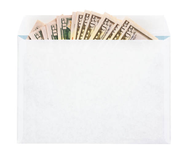 istock Money dollars in paper envelope on a white background 2184899955