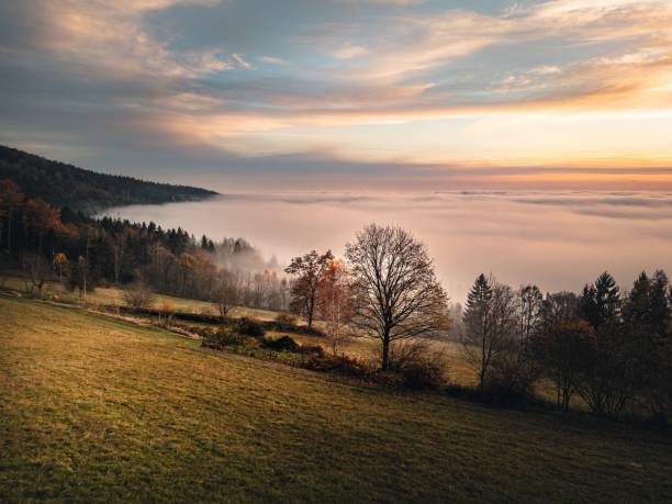 istock Misty Valley at Sunrise 2184902542