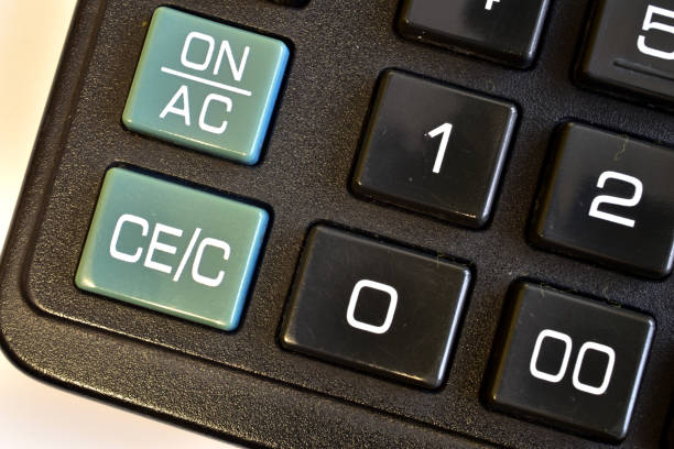 Part of the calculator keyboard, top view.