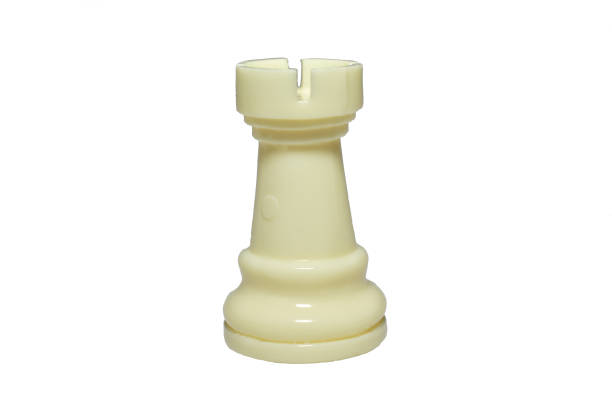 Chess piece of the tour is white on a white background.
