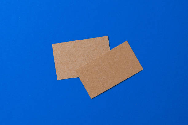 istock Blank paper business mock up on classic blue background 2184905861
