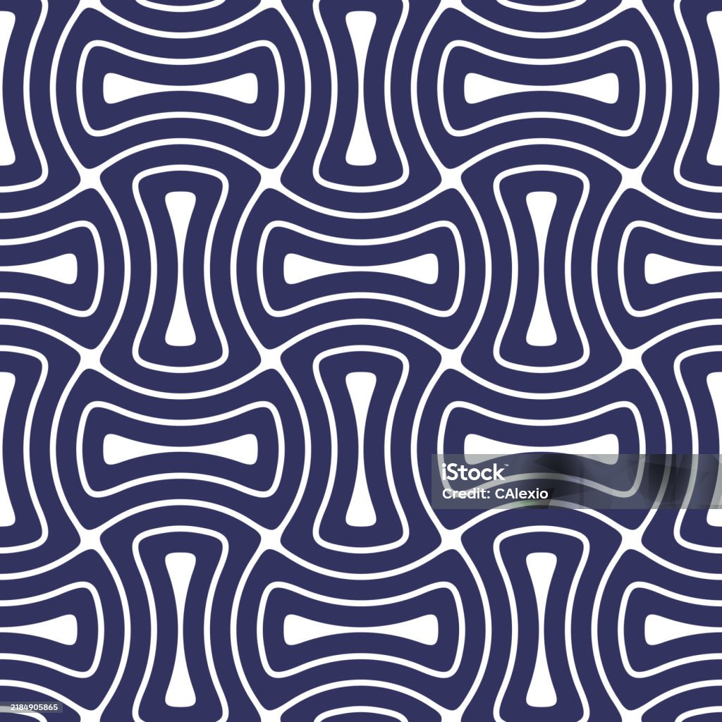 Geometric Pattern With A Mesh Of Interlocking Rectangular Shapes And ...