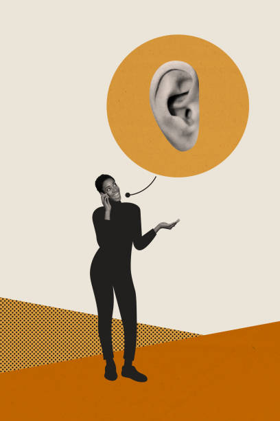 istock Vertical collage image of positive black white effect person communicate telephone big ear listen isolated on creative background 2184906466