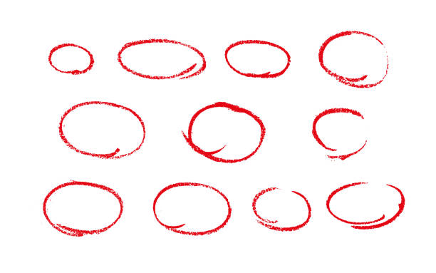istock Set of sketch contours of a ellipse on white background, drawn manually with a single line marker. An empty element for marking, highlighting important things 2184921375