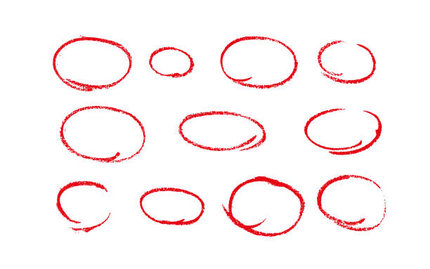 istock Set of sketch contours of a ellipse on white background, drawn manually with a single line marker. An empty element for marking, highlighting important things 2184921669