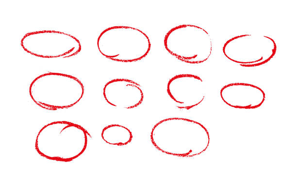 istock Set of sketch contours of a ellipse on white background, drawn manually with a single line marker. An empty element for marking, highlighting important things 2184921815