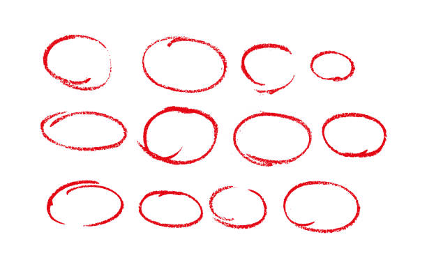 istock Set of sketch contours of a ellipse on white background, drawn manually with a single line marker. An empty element for marking, highlighting important things 2184922080