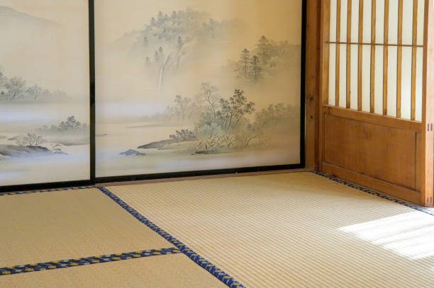 istock Tatami mats and sliding doors in a Japanese-style room 2184929183