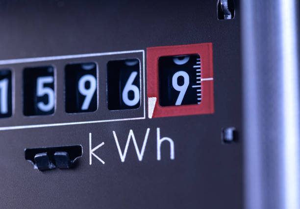 istock Close-up power consumption, analog electricity meter in the basement. 2184930511