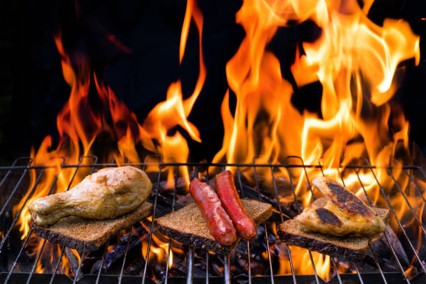 istock grilled chicken and sausage 2184932397