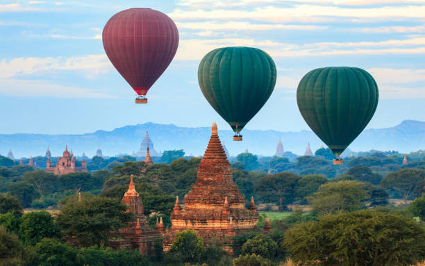 istock Balloon over plain of Bagan in misty morning, Myanmar 2184941350