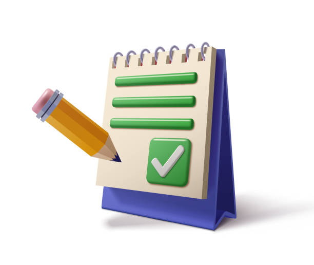 istock Desk Calendar with Task List and Checkmark Button, Pencil Icon for Planning and Organization, Vector Illustration 2184941856