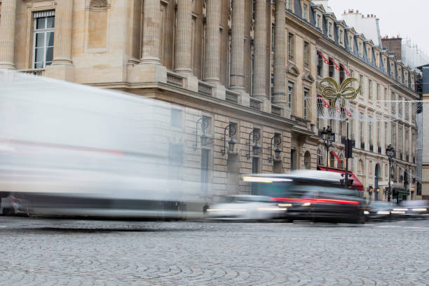 Rush hour traffic at the end of the day in Paris