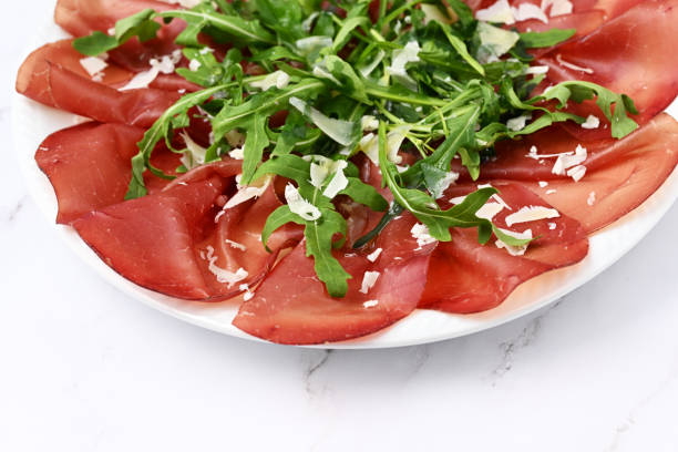 istock Plate with italian ham bresaola 2184948556