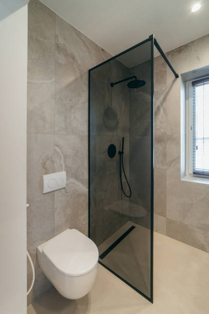 istock Modern bathroom in house 2184949445