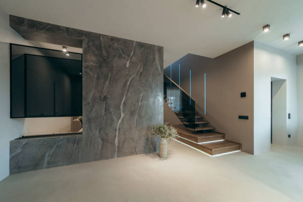 istock Modern stairs in the house 2184949806