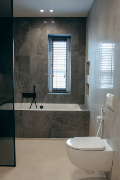istock Modern bathroom in house 2184950692