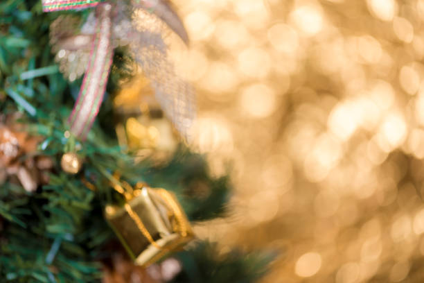 abstract blur Christmas Tree bokeh background.