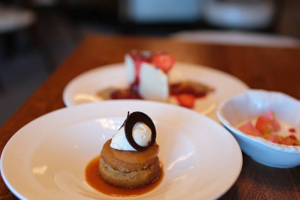 istock APPLE TATIN, caramelized apple, mascarpone creme, almond financier 2184952790