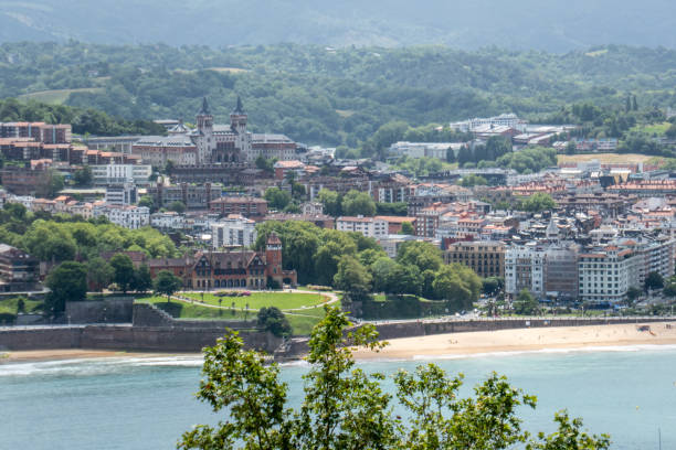 San Sebastian is the capital of  the Basque Autonomous Community, situated on the bay of Biscay, close to the border Spain to France.