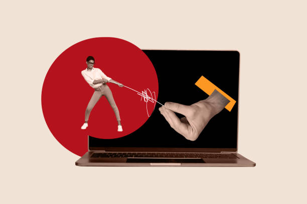 istock Exclusive magazine picture sketch collage image of purposeful worker trying solving working problem isolated beige color background 2184957303