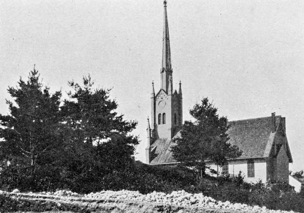 istock Antique image of Worcester and surroundings, Massachusetts: Baptist Church 2184957621