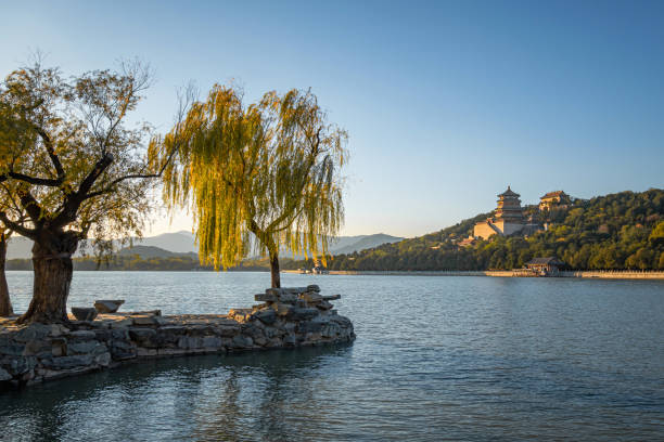 istock Tree lined lake at Yiheyuan  Summer Palace Park 2184973405