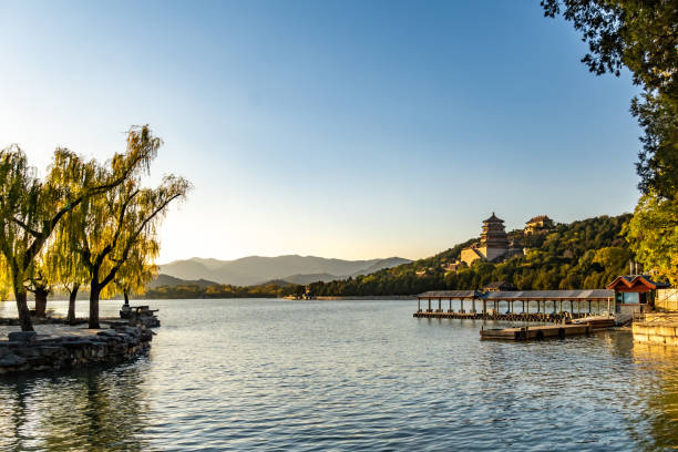 istock Tree lined lake at Yiheyuan  Summer Palace Park 2184974032
