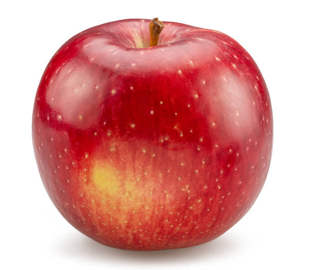 istock Ripe red apple with yellow spots on white background. File contains clipping path. 2184982859