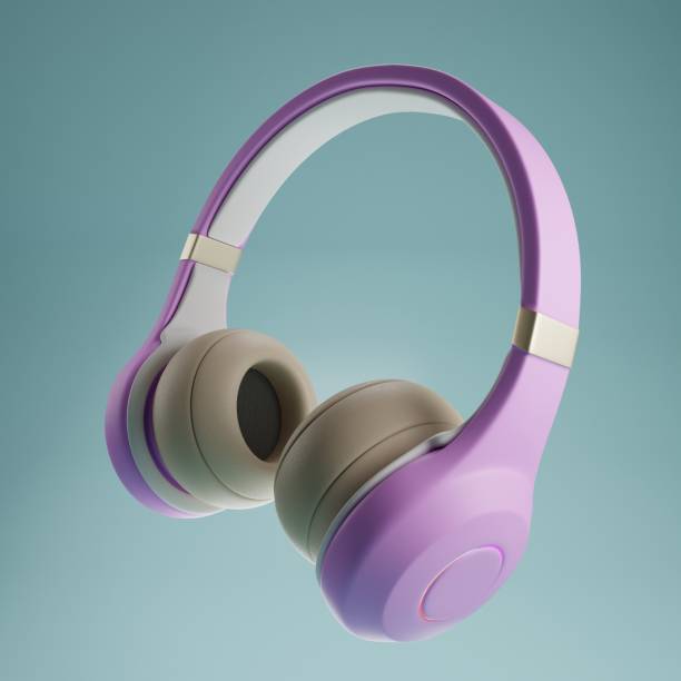 istock Purple headphones design 2184984354