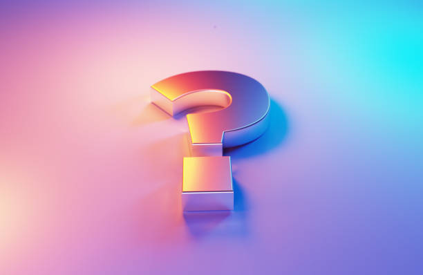 istock Metallic Question Mark Illuminated By Blue And Magenta Lights On Blue And Magenta Background 2184986044