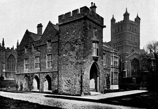 istock Bishop’s Palace at Cathedral Church of Saint Peter in Exeter, England - 19th Century 2184988809