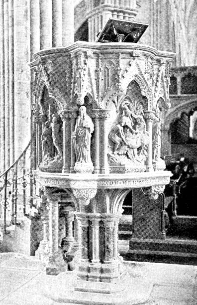istock Martyrs' Pulpit/Bishop Pattison Memorial Pulpit at Cathedral Church of Saint Peter in Exeter, England - 19th Century 2184998133
