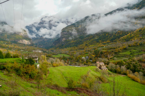 View of the town of Lanuza in Huesca, Spain