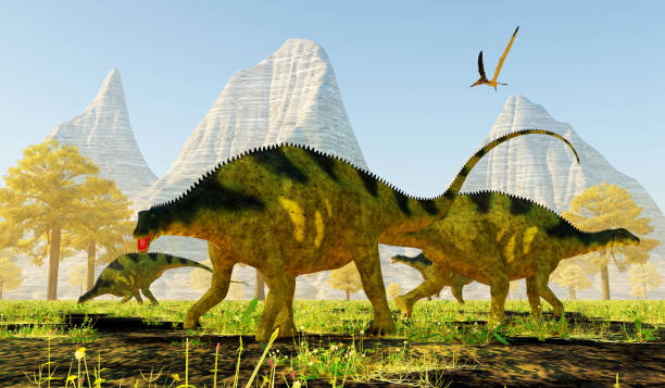 istock Brachytrachelopan Dinosaurs Morning 2185006911