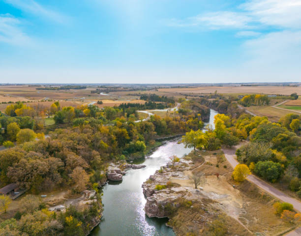 istock Drone flying over Split Rock Creek running through Palisades State Park in Garretson, South Dakota 2185008317
