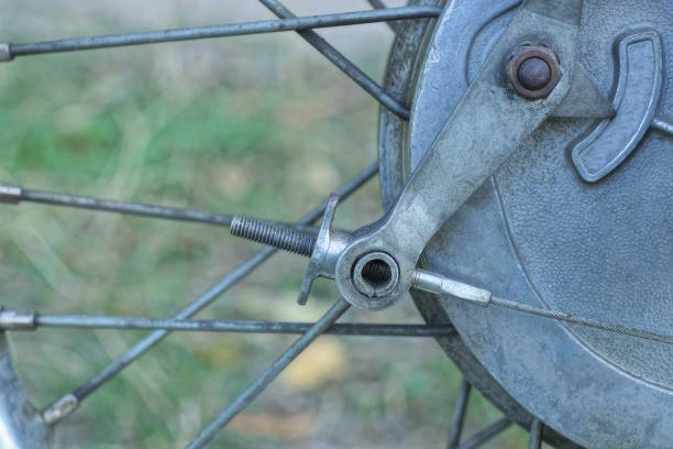 Close up photo of a sports car rim and wheel detail