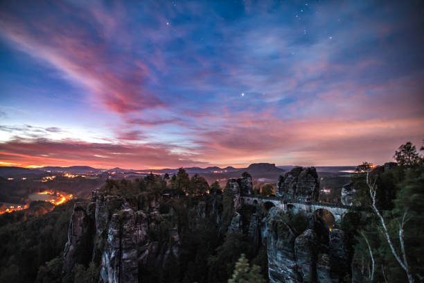 istock Bastei Bridge at Night, Saxon Switzerland, Germany 2185024221