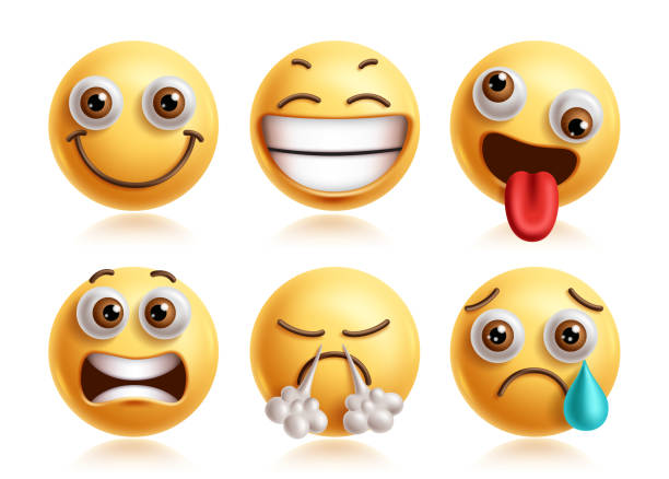 istock Silly face emoji vector characters set. Emoji naughty clip art character with happy, smiling, shock, surprise, angry and crying facial expression 2185025370