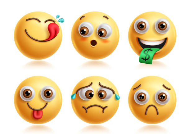 istock Emoji money mouth characters vector set. Licking emojis 3d clip art character with side eye, shy, silly, naughty, frustrated and sad 2185026174