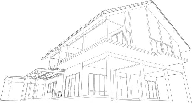 istock 3D illustration of residential project 2185029028