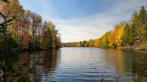 istock Lake reflecting sky in autumn landscape 2185029760