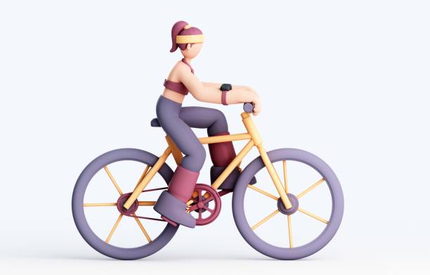 istock 3d rendering of a girl riding a bicycle 2185034132